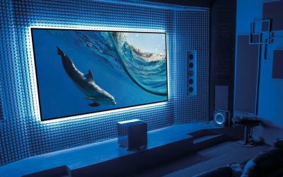 165" EluneVision 16:9 Aurora EVO 8K Ambient Light Rejection NanoEdge Fixed-Frame Screen - EV8K-ZL-165-1.3