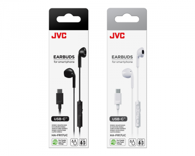 JVC USB-C Bud Type Inner Ear Headphones in Black - HA-FR17UC-B