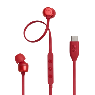 JBL Tune 310C USB In-Ear Headphones with Hi-Res Audio in Red - JBLT310CREDAM